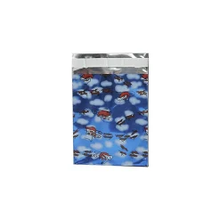 JAM Paper 6.25 x 7.875 Open End Catalog Foil Envelopes with Self-Adhesive Closure, Blue Santa, 25/Pack (1333327)