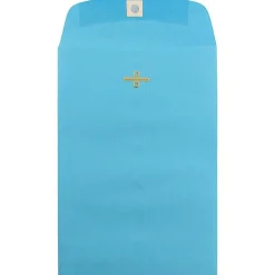 Sale JAM Paper 6" x 9" Open End Catalog Colored Envelopes with Clasp Closure, Blue Recycled, 10/Pack (V0128123B)