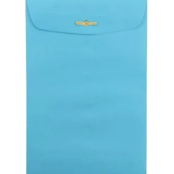 Sale JAM Paper 6" x 9" Open End Catalog Colored Envelopes with Clasp Closure, Blue Recycled, 10/Pack (V0128123B)