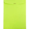 Best JAM Paper 9" x 12" Open End Catalog Colored Envelopes with Clasp Closure, Ultra Lime Green, 10/Pack (900835395B)