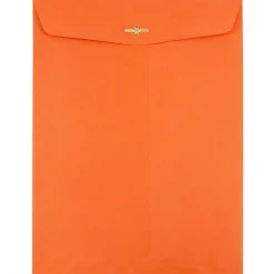 New JAM Paper 9" x 12" Open End Catalog Colored Envelopes with Clasp Closure, Orange Recycled, 10/Pack (92938B)