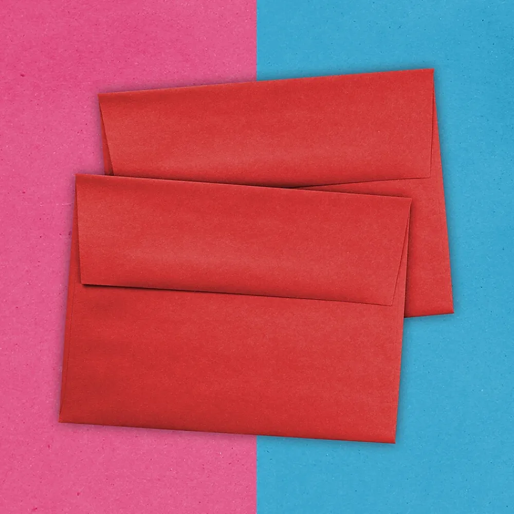 Online JAM Paper A6 Colored Invitation Envelopes, 4.75 x 6.5, Red Recycled, 50/Pack (67503I)