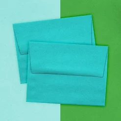 Hot JAM Paper A2 Colored Invitation Envelopes, 4.375 x 5.75, Sea Blue Recycled, 50/Pack (70207I)
