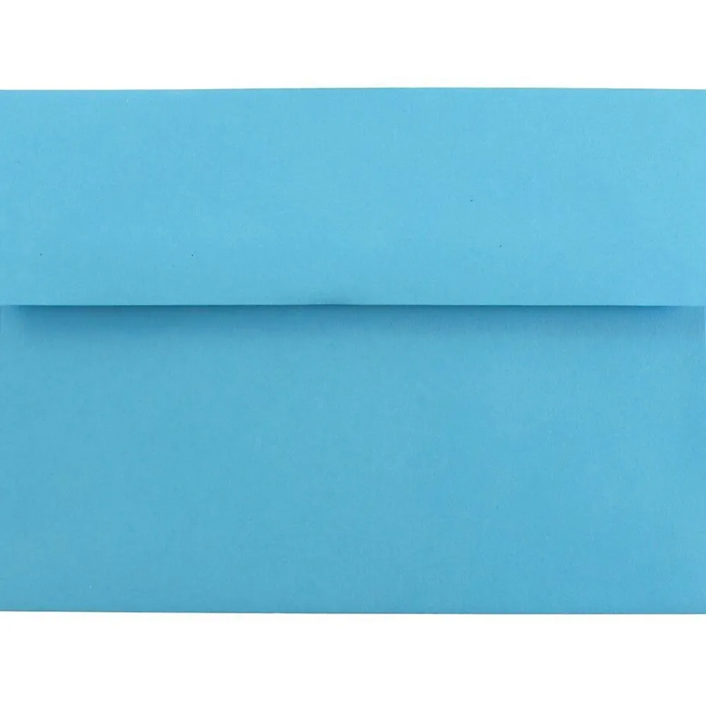 Sale JAM Paper A7 Colored Invitation Envelopes, 5.25 x 7.25, Blue Recycled, 50/Pack (54093I)