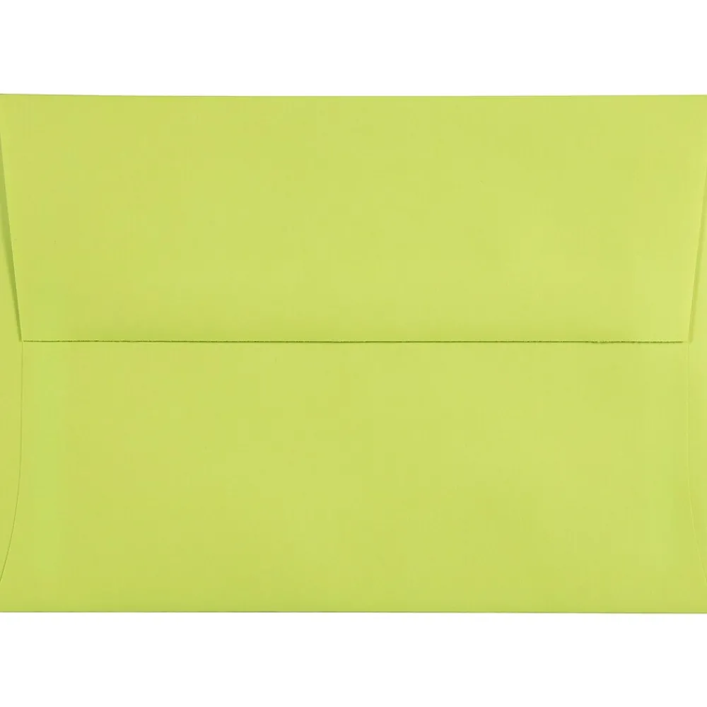 New JAM Paper A7 Colored Invitation Envelopes, 5.25 x 7.25, Ultra Lime Green, 50/Pack (96151I)