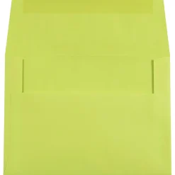 New JAM Paper A7 Colored Invitation Envelopes, 5.25 x 7.25, Ultra Lime Green, 50/Pack (96151I)