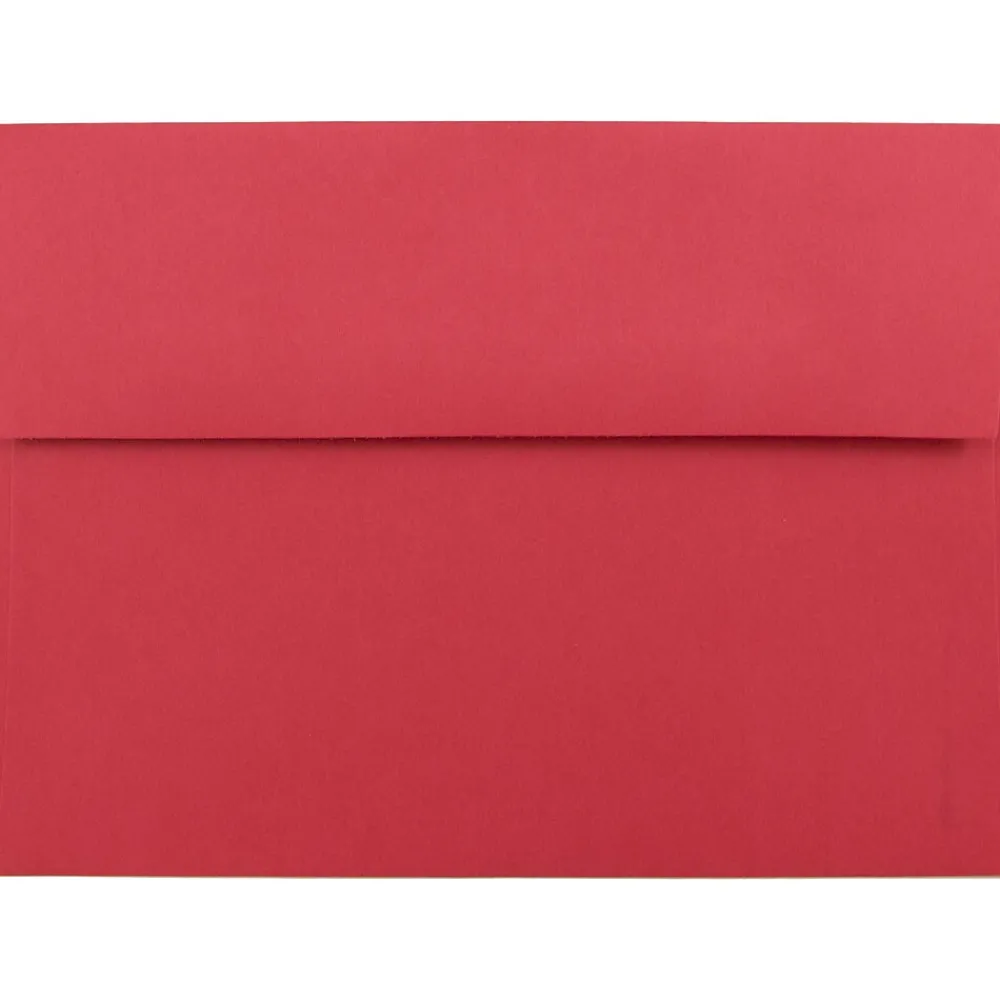 New JAM Paper A7 Colored Invitation Envelopes, 5.25 x 7.25, Red Recycled, 50/Pack (15945I)