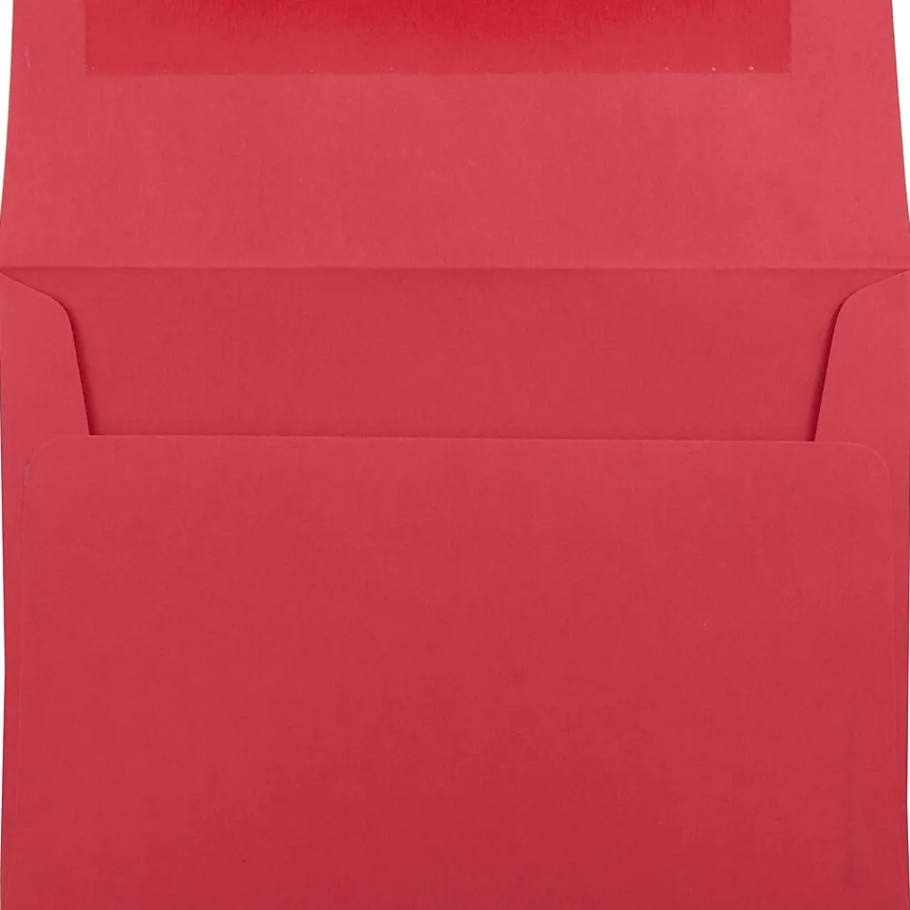 New JAM Paper A7 Colored Invitation Envelopes, 5.25 x 7.25, Red Recycled, 50/Pack (15945I)