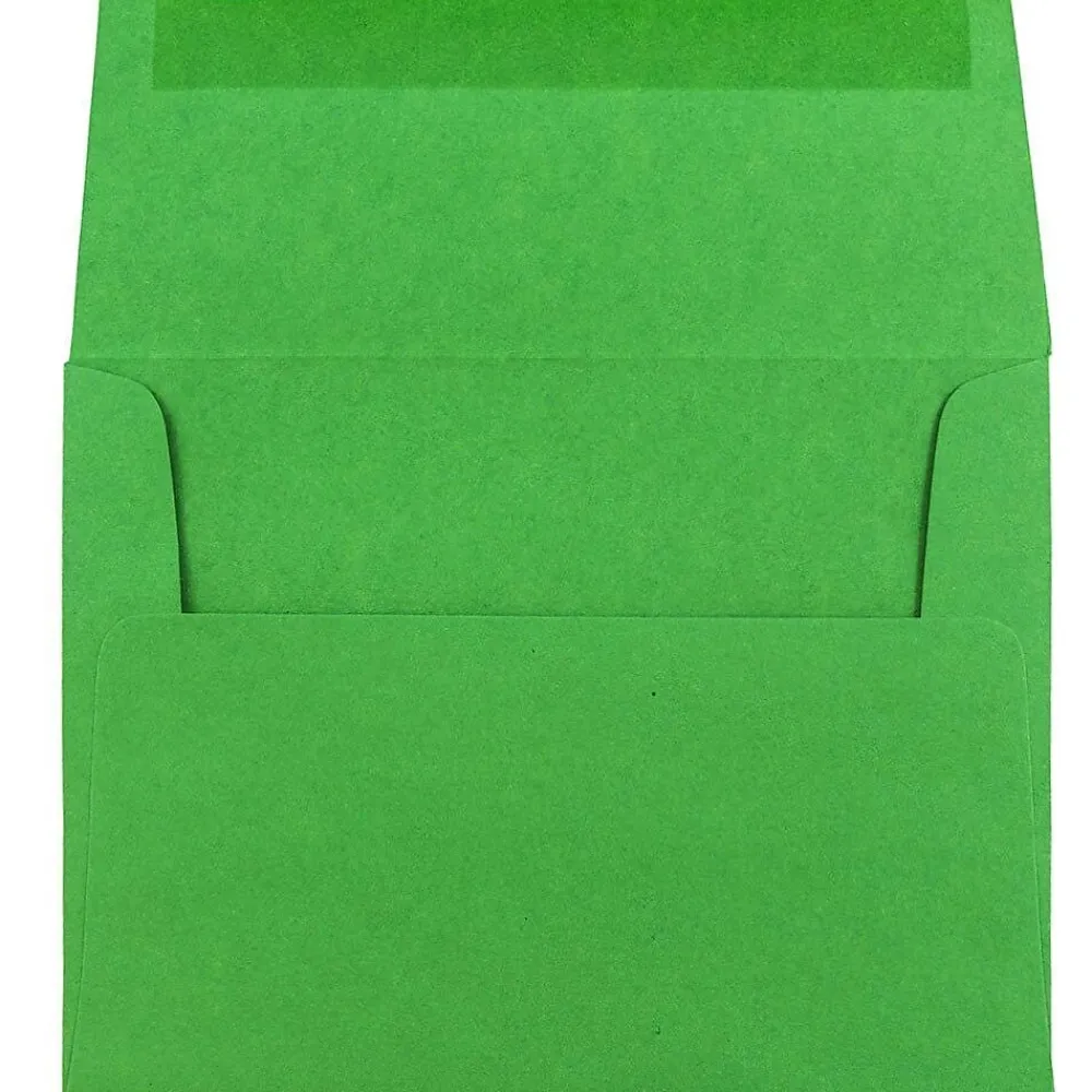 Clearance JAM Paper A2 Colored Invitation Envelopes, 4.375 x 5.75, Green Recycled, 25/Pack (15843)