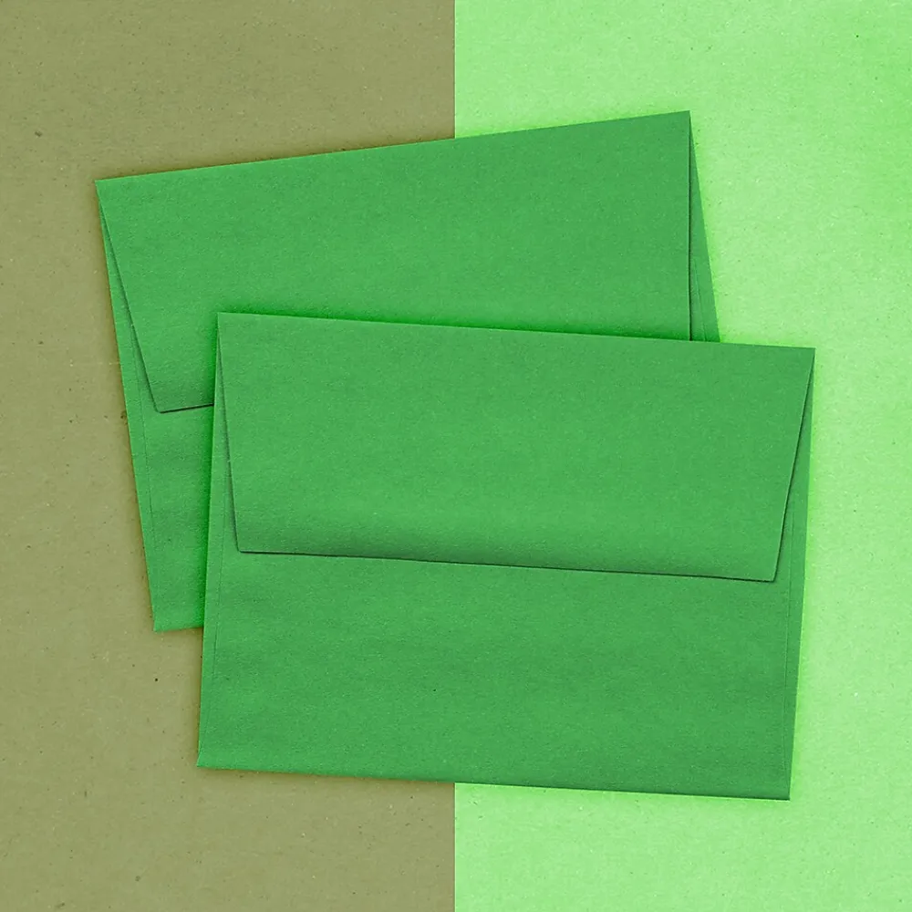 Clearance JAM Paper A2 Colored Invitation Envelopes, 4.375 x 5.75, Green Recycled, 25/Pack (15843)