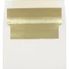 Hot JAM Paper A7 Foil Lined Invitation Envelopes, 5.25 x 7.25, Ecru with Gold Foil, 50/Pack (2354150I)