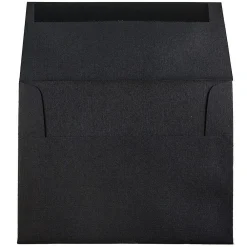 JAM Paper A2 Invitation Envelopes, 4.375 x 5.75, Black Linen, 50/Pack (64345I)
