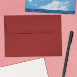 New JAM Paper A7 Invitation Envelopes, 5.25 x 7.25, Dark Red, 25/Pack (31511307)