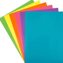 Pocket Folders|JAM Paper A4 POP 2-Pocket Plastic Folders, Multicolored, Assorted Fashion Colors, 6/Pack (383EASRTFAA4)