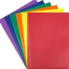 Pocket Folders|JAM Paper A4 POP 2-Pocket Plastic Folders, 9.5" x 11.5" Assorted Primary Colors, 6/Pack (383EASRTPRA4)