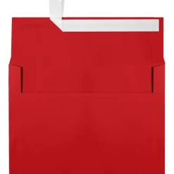 Hot JAM Paper A7 Self Seal Invitation Envelopes, 5 1/4" x 7 1/4", Ruby Red, 50/Pack (4980-204-50)