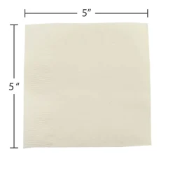 JAM Paper Beverage Napkin, 2-ply, Ivory, 50 Napkins/Pack (5255620721)