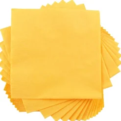 JAM Paper Beverage Napkin, 2-ply, Yellow, 50 Napkins/Pack (255621944)