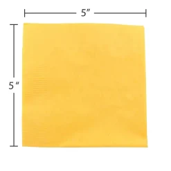 JAM Paper Beverage Napkin, 2-ply, Yellow, 50 Napkins/Pack (255621944)