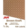 Hot JAM Paper Circle Round Label Sticker Seals, 0.75 Inch Diameter, Brown Kraft, 108/Pack (3147612188)