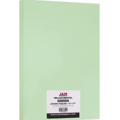 Card Stock*JAM Paper ® Extra Heavy Weight 110lb Cardstock, 11 x 17 Tabloid Coverstock, Green, 50 Sheets/Pack (16932843)
