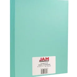 Card Stock*JAM Paper Extra Heavyweight 130 lb. Cardstock Paper, 8.5" x 11", Turquoise, 25 Sheets/Pack (296131624)