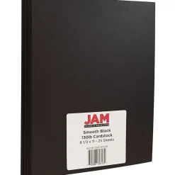 Card Stock*JAM Paper Extra Heavyweight 130 lb. Cardstock Paper, 8.5" x 11", Black, 25 Sheets/Pack (296731638)