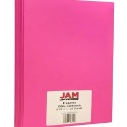 Card Stock*JAM Paper Extra Heavyweight 130 lb. Cardstock Paper, 8.5" x 11", Magenta Pink, 25 Sheets/Pack (296331630)