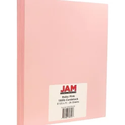 Card Stock*JAM Paper Extra Heavyweight 130 lb. Cardstock Paper, 8.5" x 11", Baby Pink, 25 Sheets/Pack (296231639)