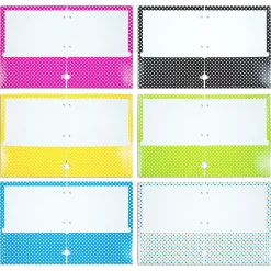 Pocket Folders|JAM Paper Glossy 3-Hole Punched 2-Pocket Folders, Multicolored, Assorted Polka Dot, 6/Pack (31237926)