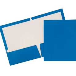 Pocket Folders|JAM Paper Glossy 2-Pocket Portfolio Folder, , 6/Pack (385Gbua) Blue