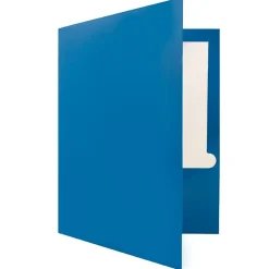 Pocket Folders|JAM Paper Glossy 2-Pocket Portfolio Folder, , 6/Pack (385Gbua) Blue