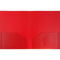 Pocket Folders|JAM Paper Heavy Duty 2 Pocket Folder, Plastic, Assorted Primary Colors, 12/Pack (383Hrgbyopb)