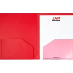 Pocket Folders|JAM Paper Heavy Duty 10-Pocket Plastic Folder Organizer, Red, 2/Pack (389MP10REJ)