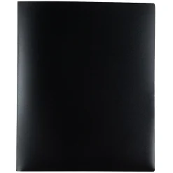 Pocket Folders|JAM Paper Heavy Duty 4-Pocket Plastic Folders, Black, 2/Pack (389MP4bl)