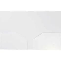 Pocket Folders|JAM Paper Heavy Duty Two-Pocket Plastic Folders, White, 6/Pack (383HWHD)