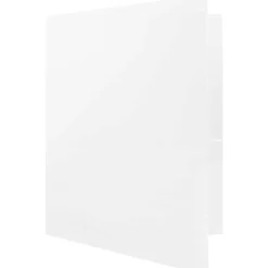 Pocket Folders|JAM Paper Heavy Duty Two-Pocket Plastic Folders, White, 6/Pack (383HWHD)