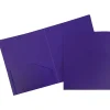Pocket Folders|JAM Paper Heavy Duty Two-Pocket Plastic Folders, Purple, 6/Pack (383NPURPLED)