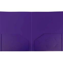 Pocket Folders|JAM Paper Heavy Duty Two-Pocket Plastic Folders, Purple, 6/Pack (383NPURPLED)