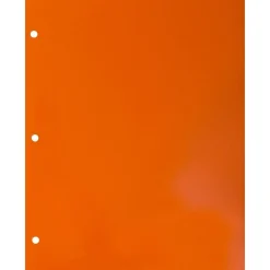 Pocket Folders|JAM Paper Laminated Glossy 3 Hole Punch Two-Pocket Folders, , 100/Box (385GHPORB) Orange