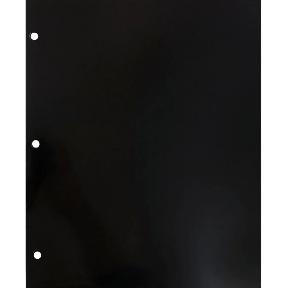 Pocket Folders|JAM Paper Laminated Glossy 3 Hole Punch Two-Pocket Folders, Black, 6/Pack (385GHPBLA)