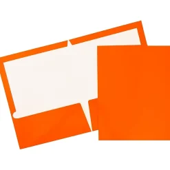 Pocket Folders|JAM Paper Laminated 2-Pocket Glossy Presentation Folders, , 25/Pack (385GORD) Orange