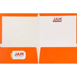 Pocket Folders|JAM Paper Laminated 2-Pocket Glossy Presentation Folders, , 25/Pack (385GORD) Orange