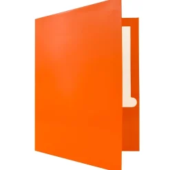 Pocket Folders|JAM Paper Laminated 2-Pocket Glossy Presentation Folders, , 25/Pack (385GORD) Orange