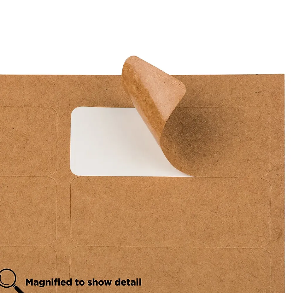 Best JAM Paper Laser/Inkjet Address Labels, 1" x 2 5/8", , 30 Labels/Sheet, 4 Sheets/Pack (4513701) Brown Kraft