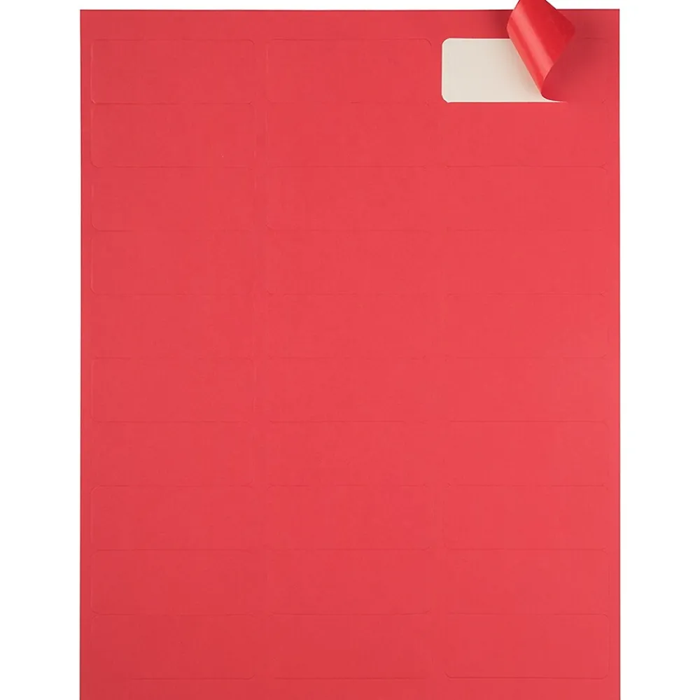 Best JAM Paper Laser/Inkjet Address Labels, 1" x 2 5/8", , 30 Labels/Sheet, 4 Sheets/Pack (4514939) Red