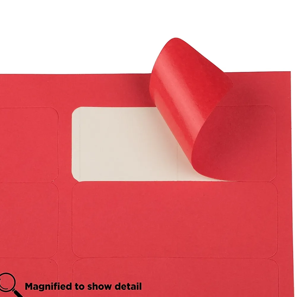 Best JAM Paper Laser/Inkjet Address Labels, 1" x 2 5/8", , 30 Labels/Sheet, 4 Sheets/Pack (4514939) Red