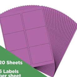 Discount JAM Paper Laser/Inkjet Address Label, 4" x 3 3/8", , 6 Labels/Sheet, 12 Sheets/Pack (302725792) Violet Purple