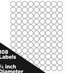 Labels|JAM Paper Laser/Inkjet Round Multipurpose Labels, 0.75
