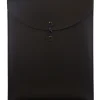 Best JAM Paper ® Leather Portfolio Open End Envelope with Button and String, 9.5 x 12.5, Black, Sold Individually (CF65LBL)